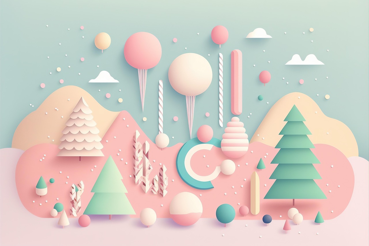 3D Pastel Christmas Wonderland