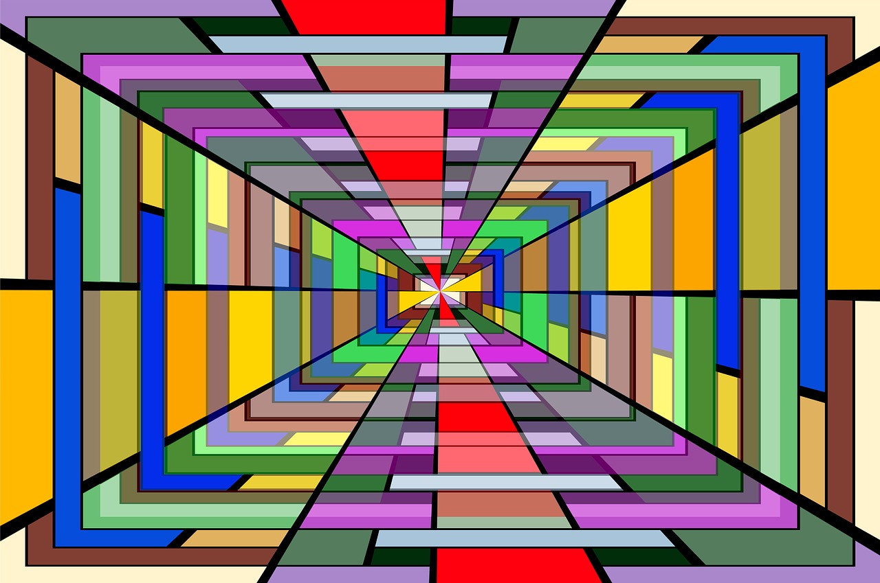 Colorful Geometric Tunnel