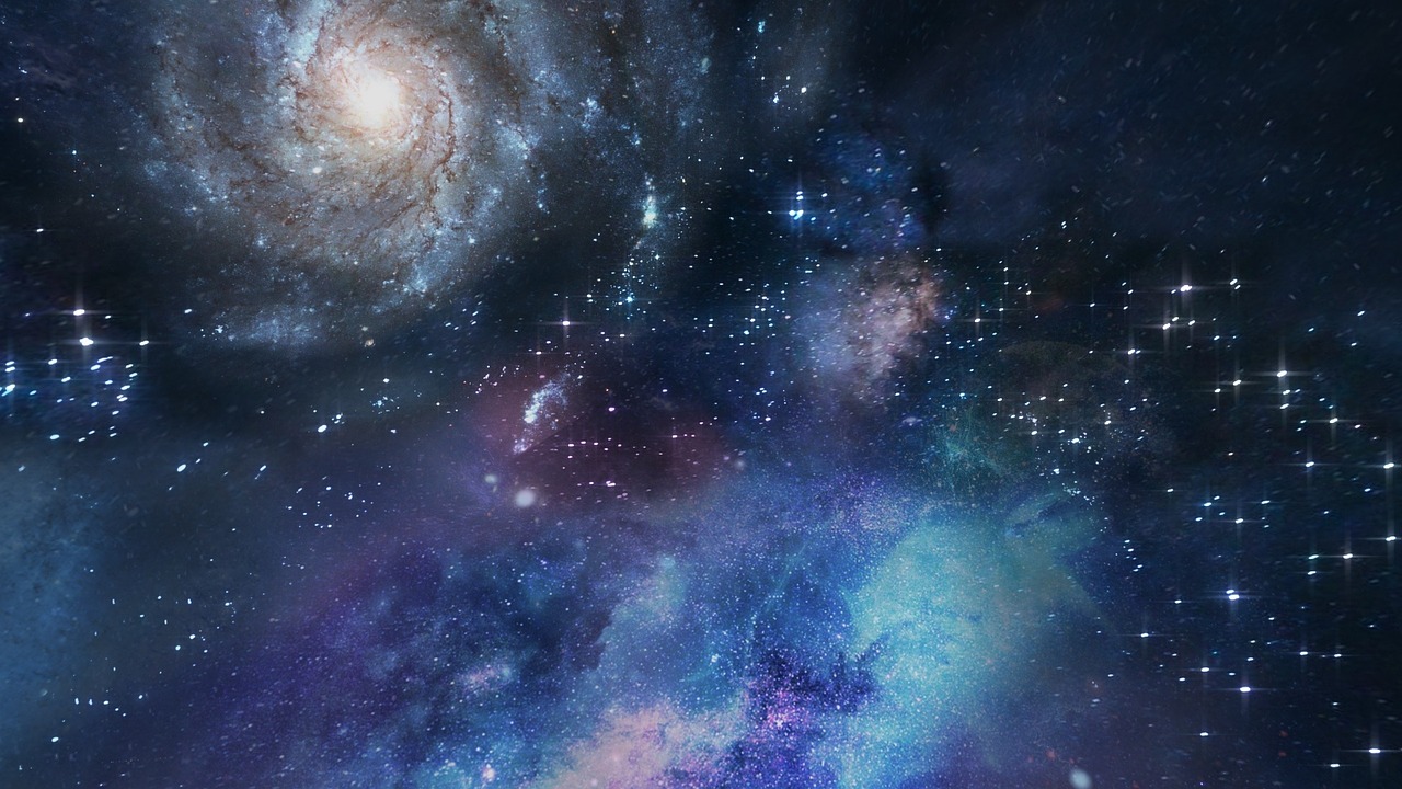 Cosmic Nebula and Distant Spiral