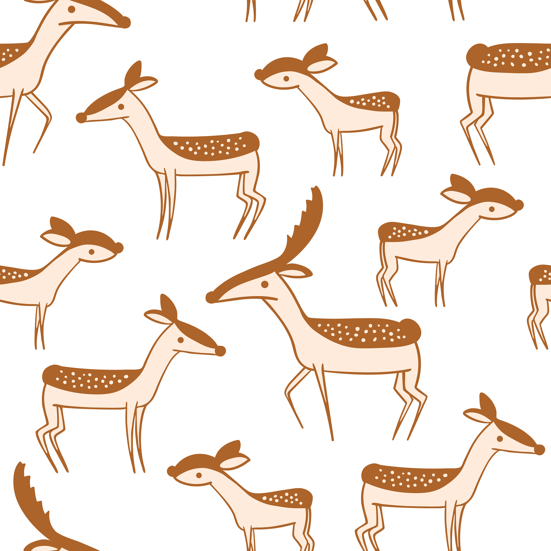 Cute Deer Seamless Pattern