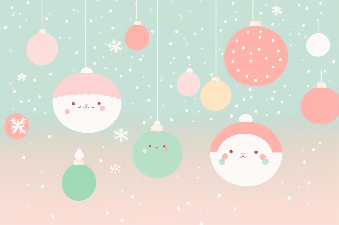 Cute Hanging Ornaments in Mint and Pink