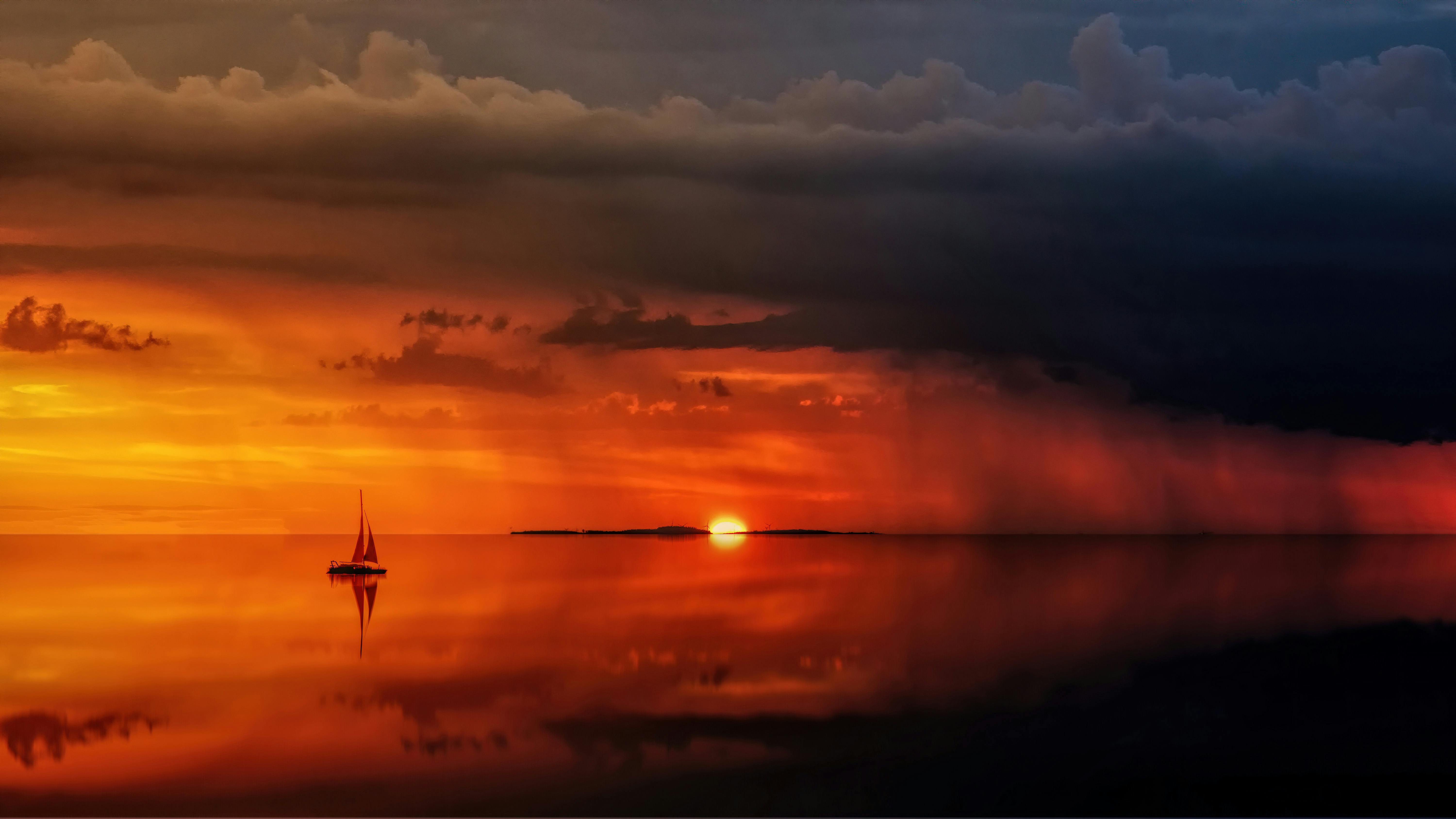 Fiery Storm Clouds at Dusk