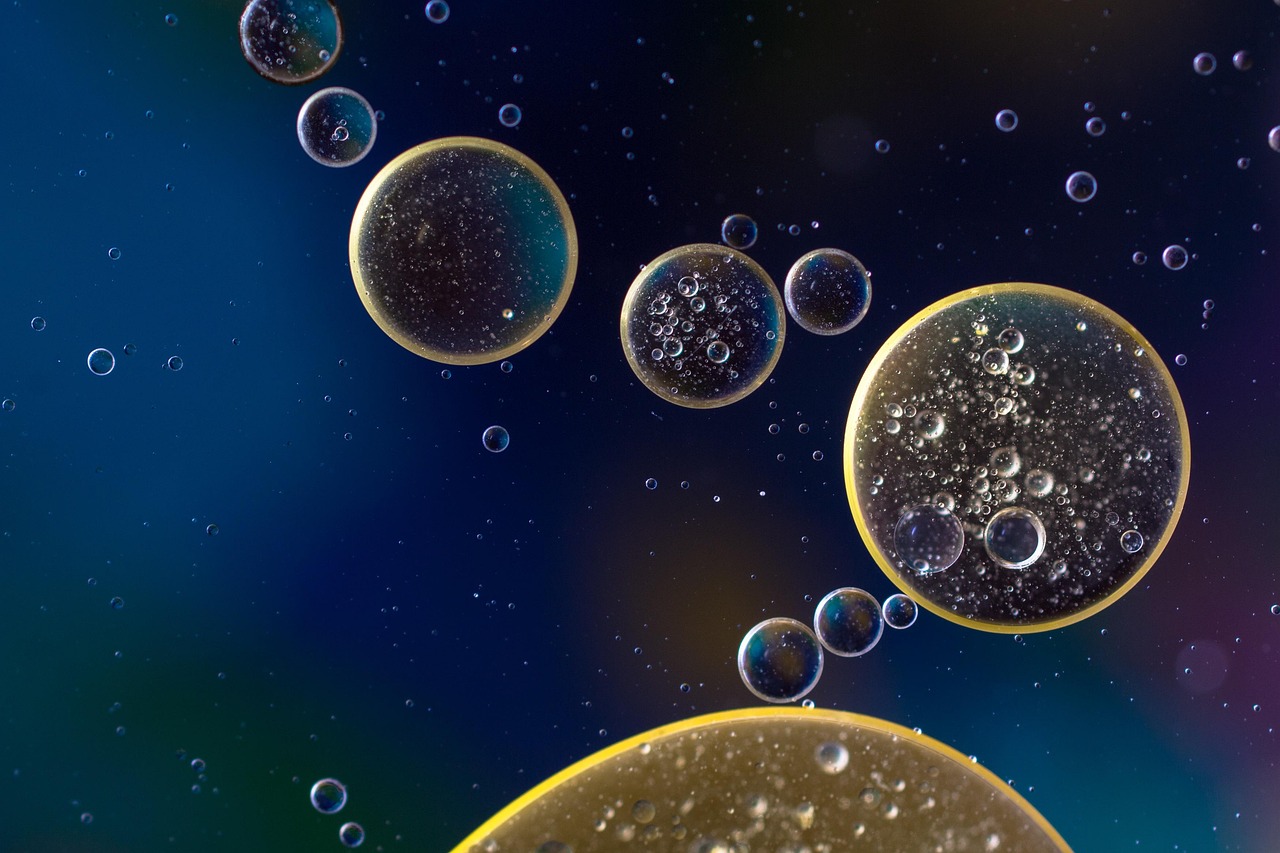 Floating Bubbles on Deep Blue