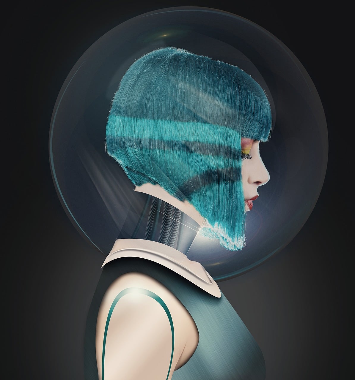Futuristic Cyan Bob Profile