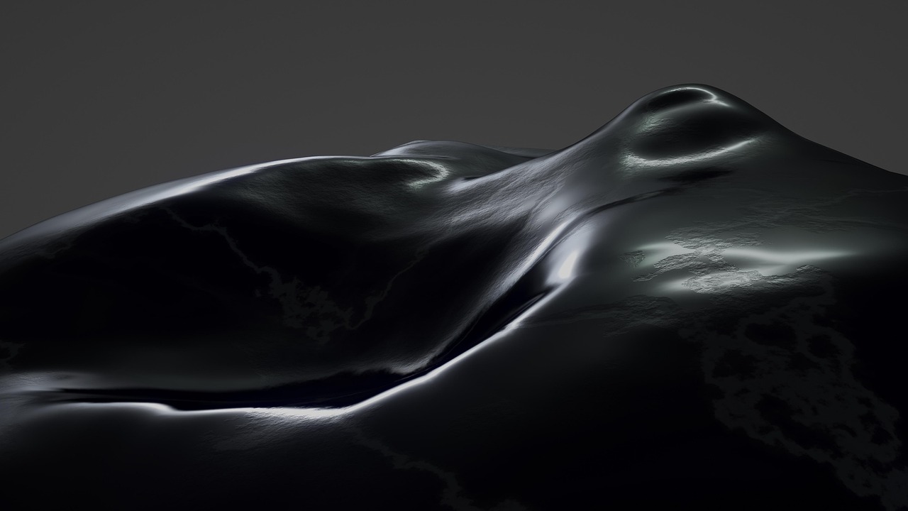 Glossy Black Abstract Surface
