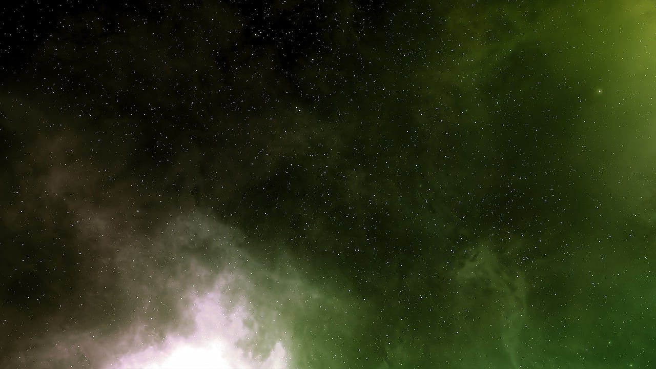Green Nebula Mist and Stars