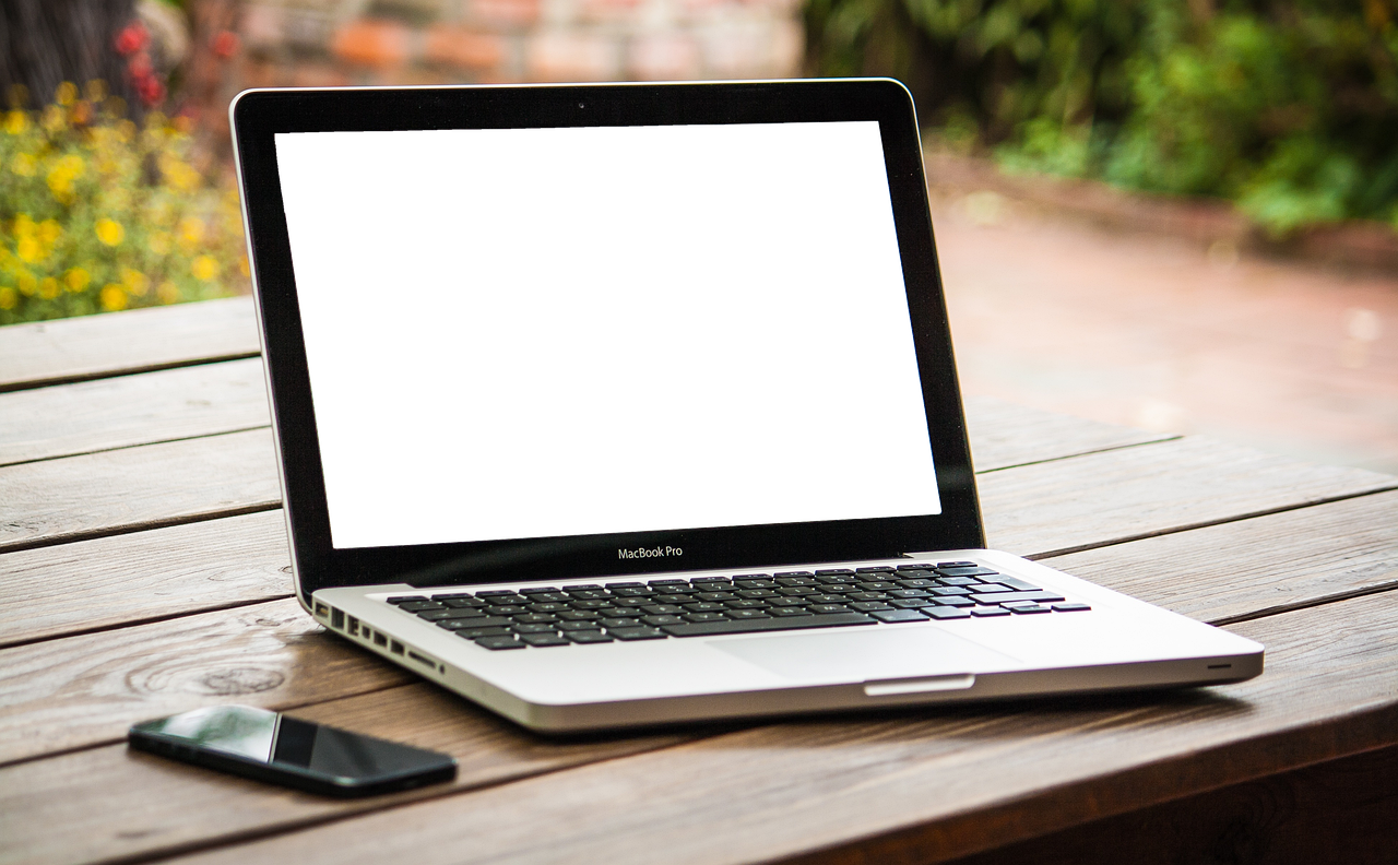 Laptop with Glitch Stripe Screen