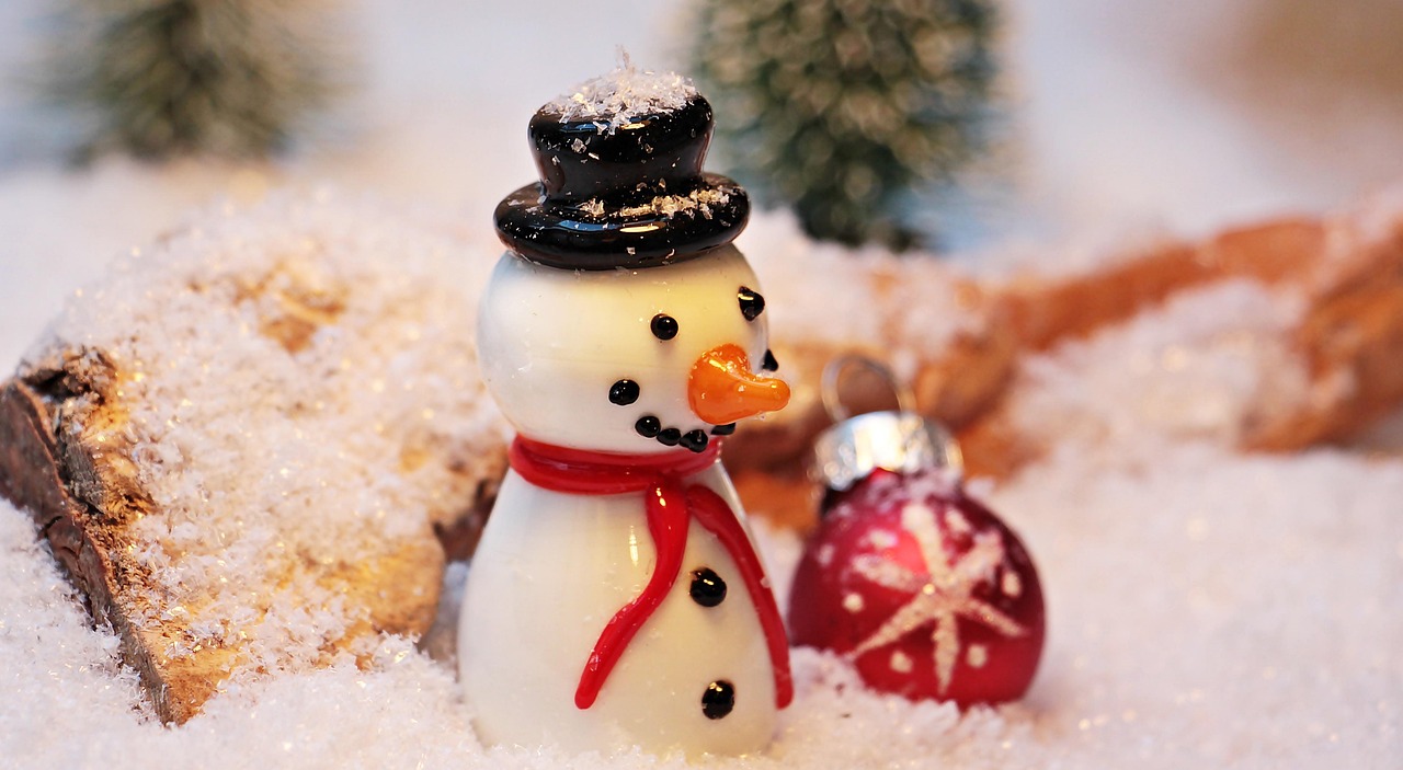 Mini Snowman Ornament in Fresh Snow