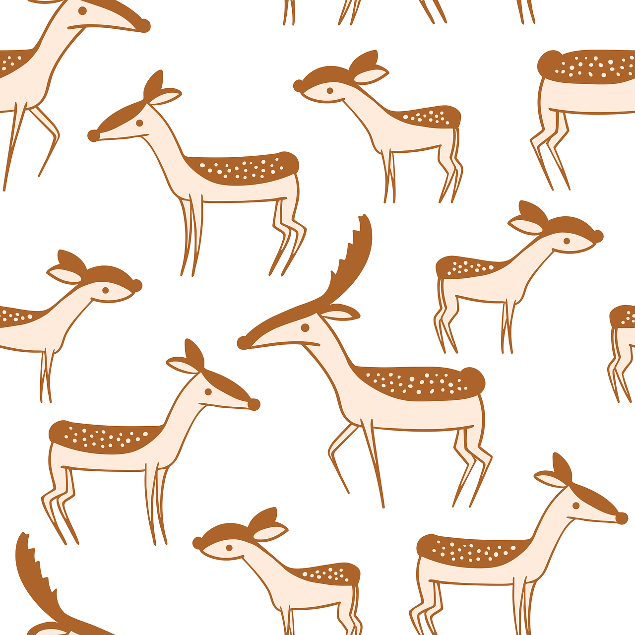 Minimal Deer Pattern Illustration