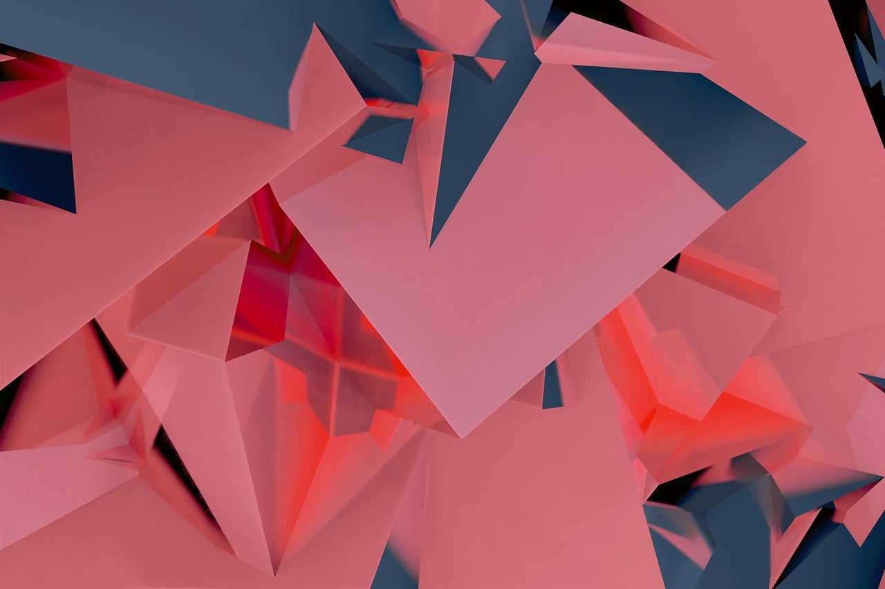 Pink and Blue Abstract Prisms
