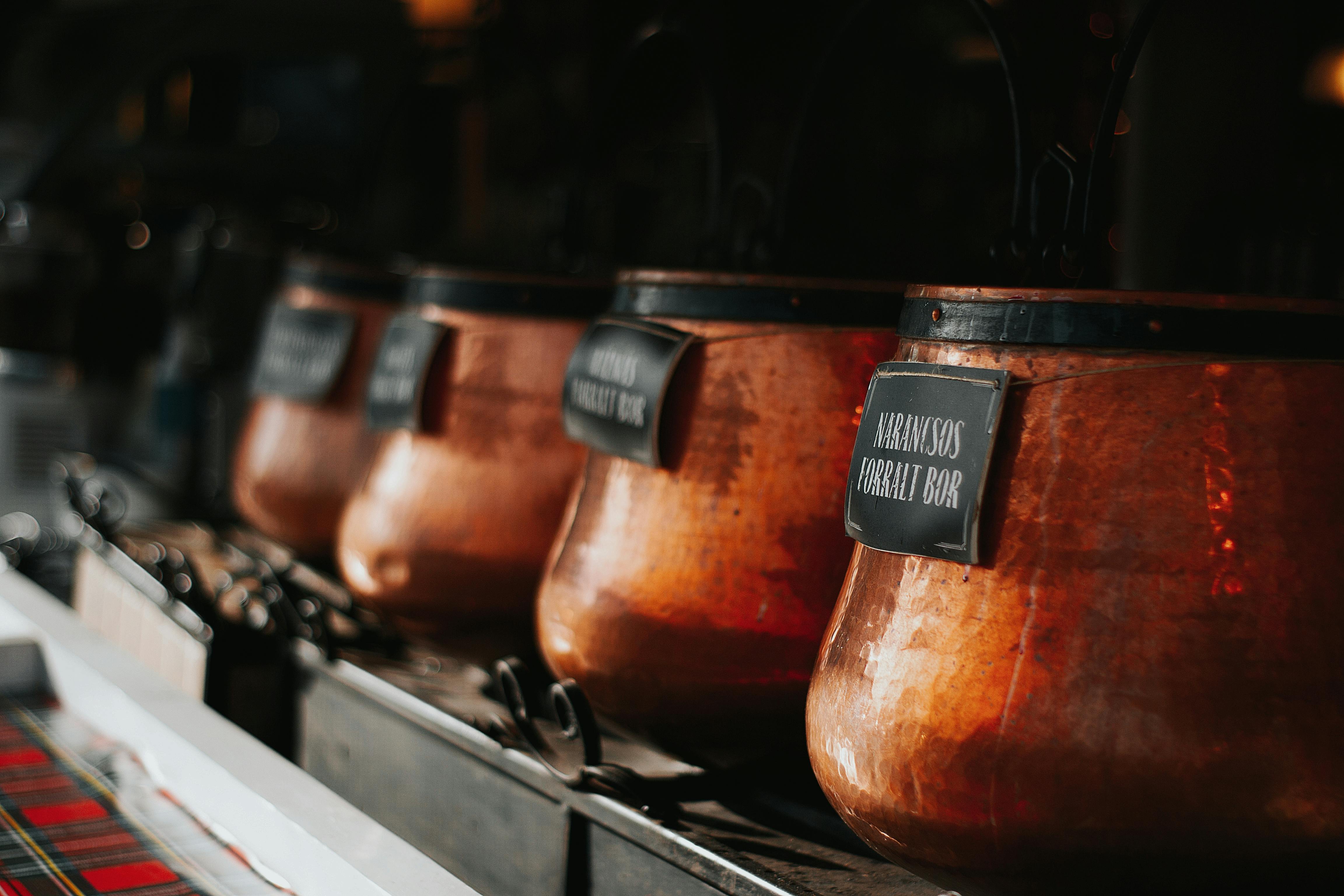 Rustic Copper Barrels in Shadow