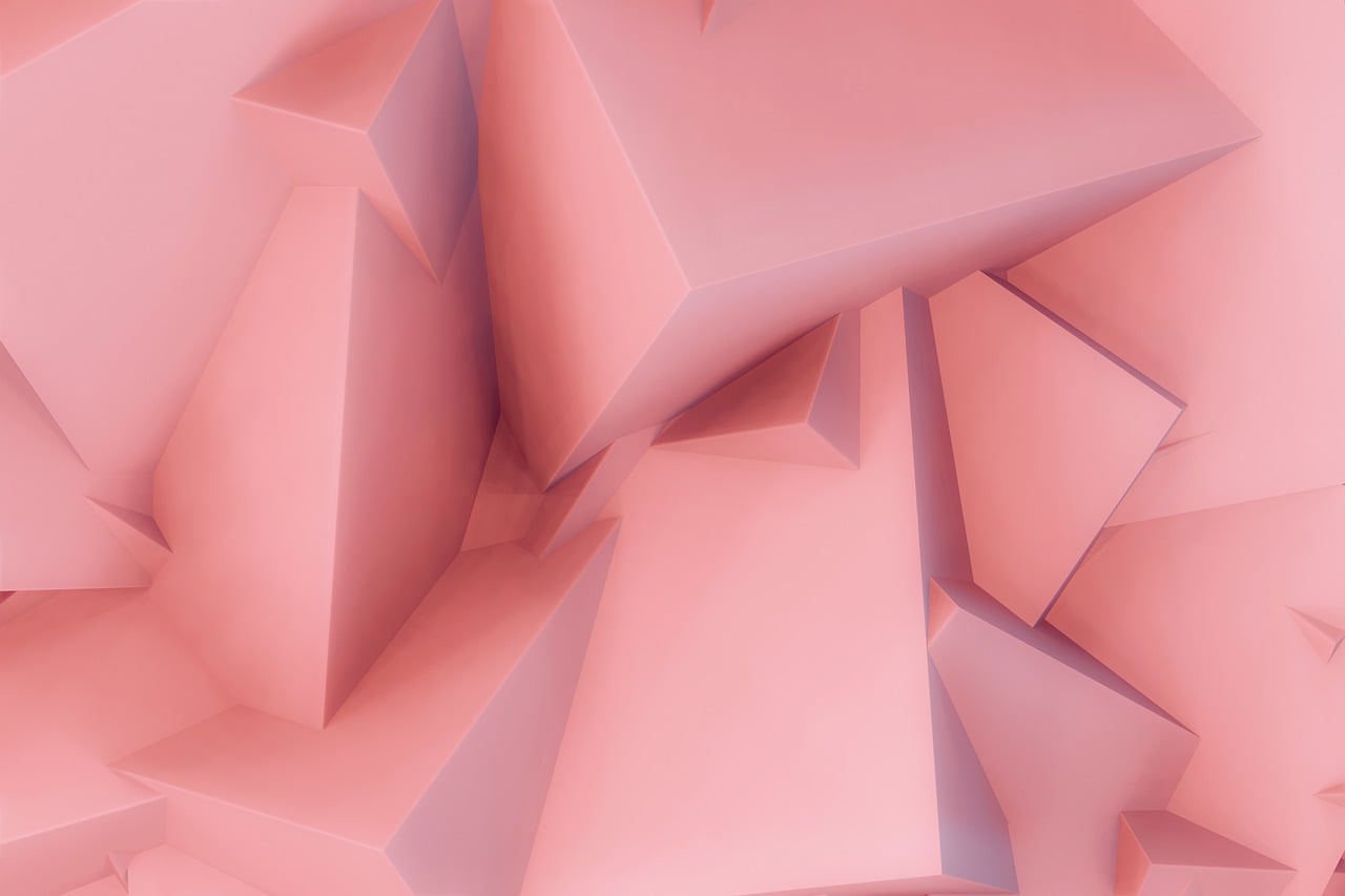 Soft Pink Faceted Shapes