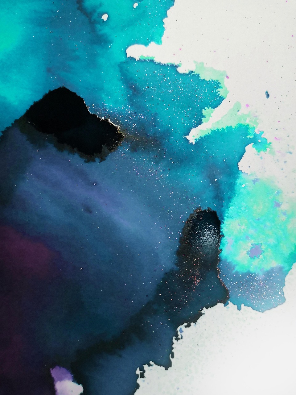 Turquoise Abstract Ink Flow
