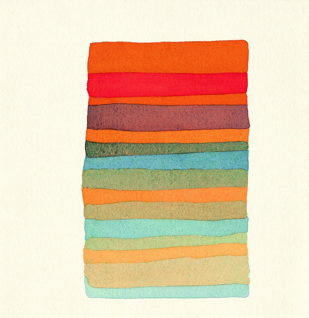 Warm and Cool Watercolor Stripe Blocks