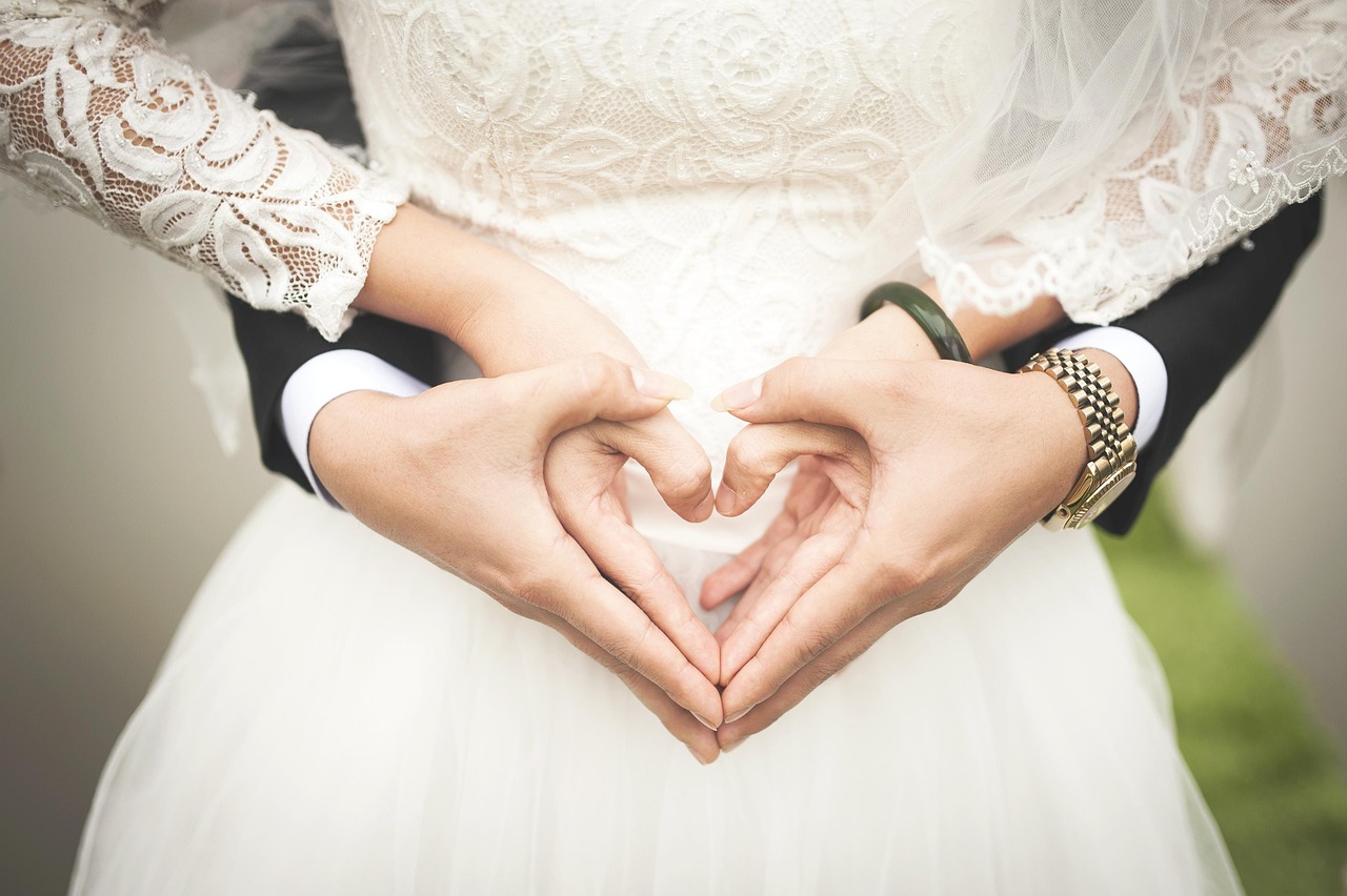 Wedding Hands Heart Gesture