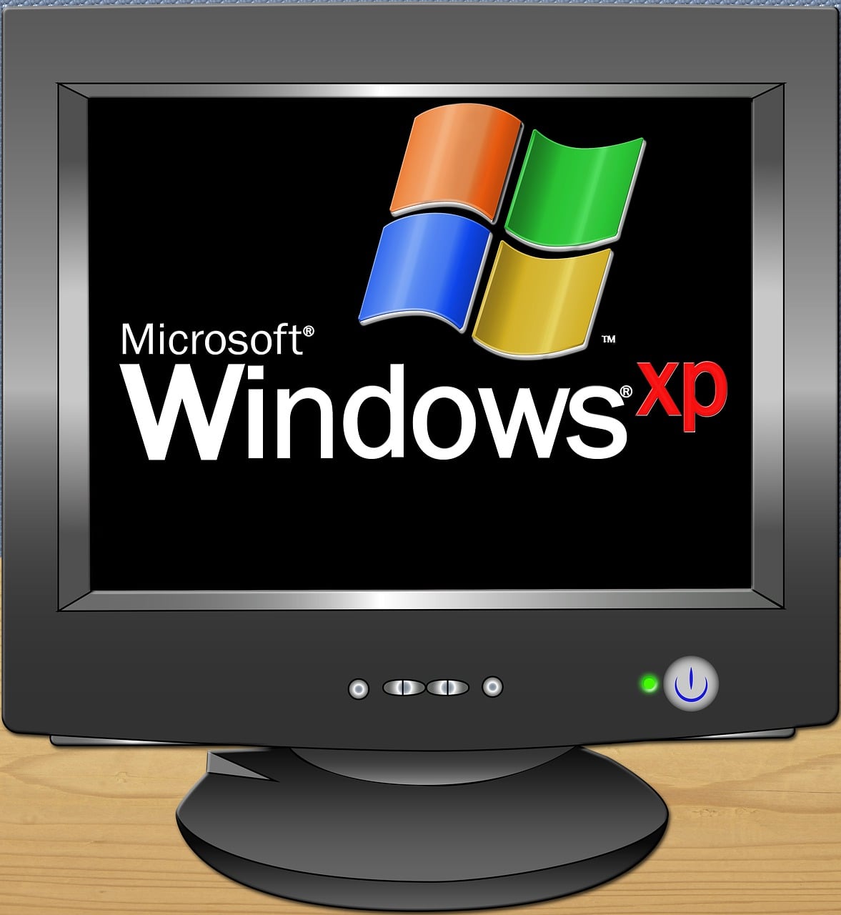Windows XP Logo on CRT Monitor