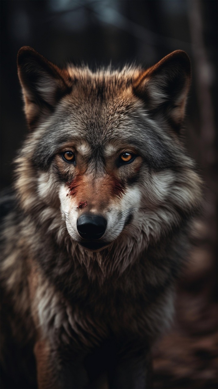 Wolf Portrait in Forest