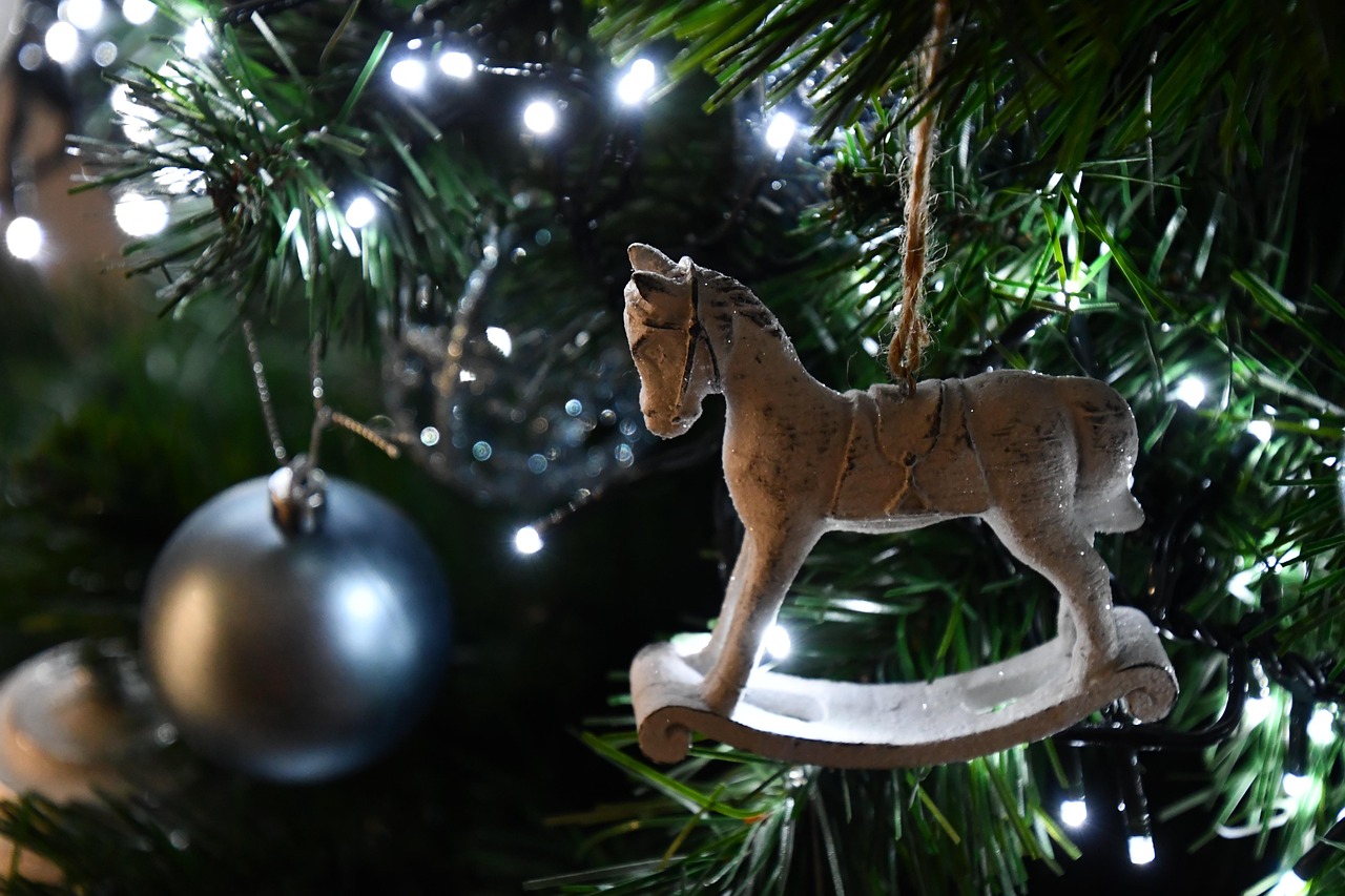 Wooden Horse Christmas Ornament
